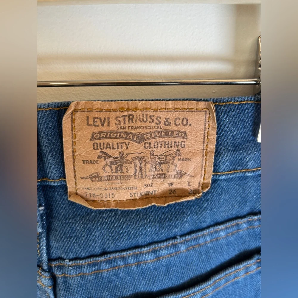 LEVI'S VINTAGE Student Fit Orange Tab 718-0914 denim jeans 26x30 (run small) - Picture 9 of 14